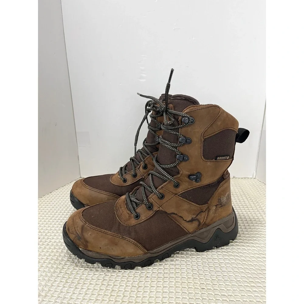 Rocky Red Mountain Mens 9.5W Brown Waterproof Hunting Boots 400G Thinsulate Fair